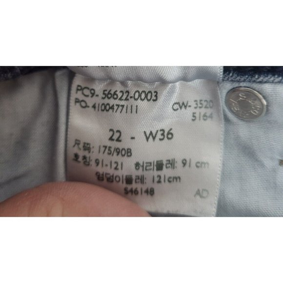 Women's Levi's Strauss Mid-Rise Cut Off Shorts-Dark Denim sz 22-W36" Distressed - Picture 7 of 7